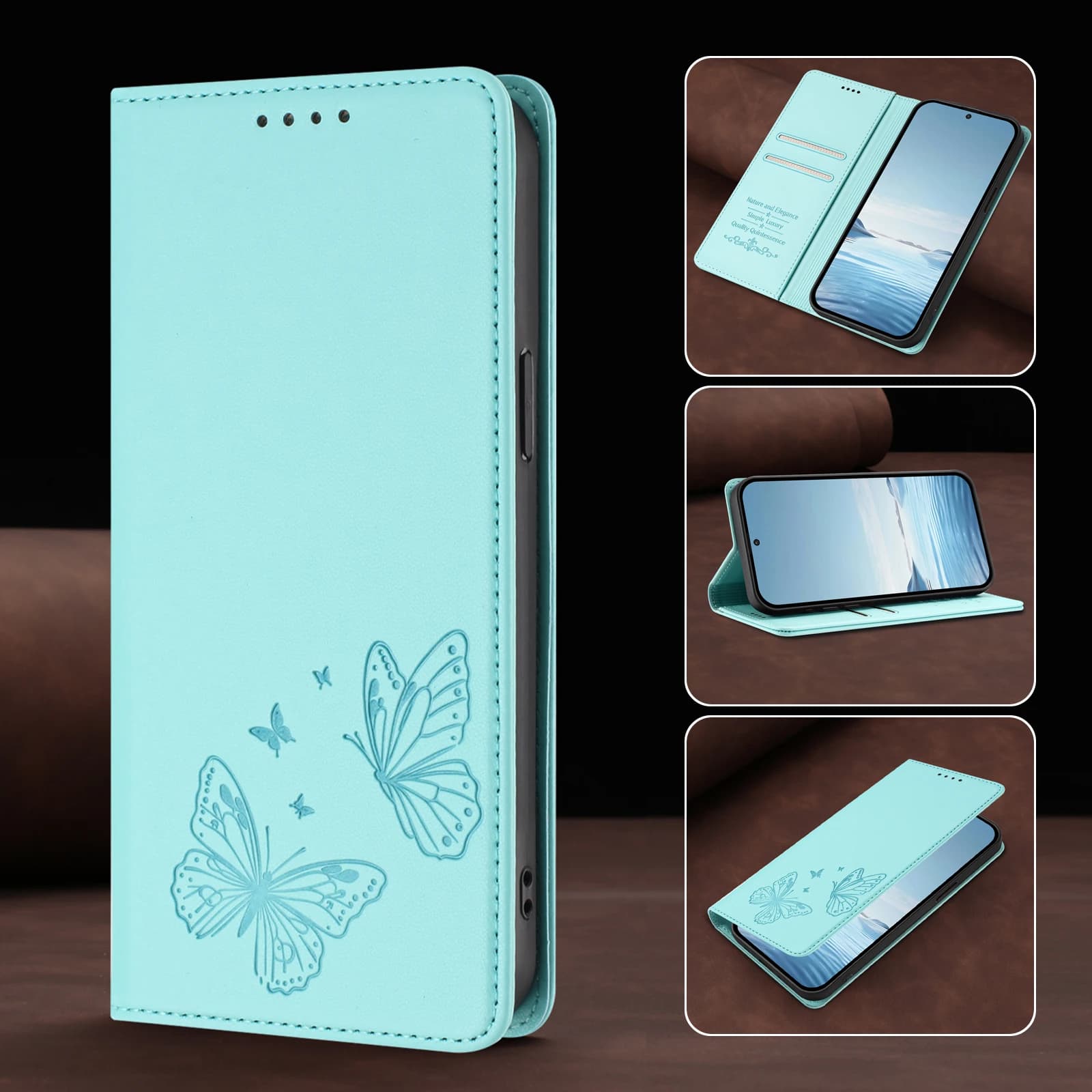 Custodia a portafoglio in pelle con doppia chiusura a farfalla per BLU Bold N4 K50 K10 G54 G53 G95 G64 C9 View 5 Pro Speed 5G, con chiusura magnetica a libro