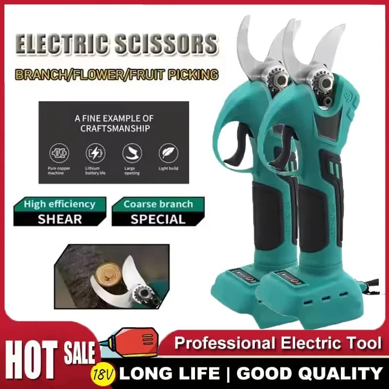 Professional Wireless Electric Scissors Compatible with 18v Makita Battery, Power Supplies, Garden Tools