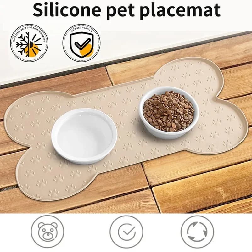 Tappetino in silicone per animali domestici, tappetino per l'alimentazione del cane, tappetino in silicone facile da pulire, tappetino per ciotola cibo cane, tappetino per ciotola mangiatoia cane