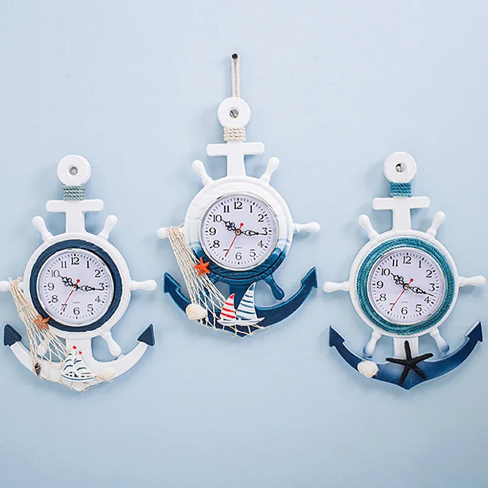 Orologio da parete elettronico in stile mediterraneo, orologio da parete al quarzo silenzioso, ideale come regalo di inaugurazione della casa