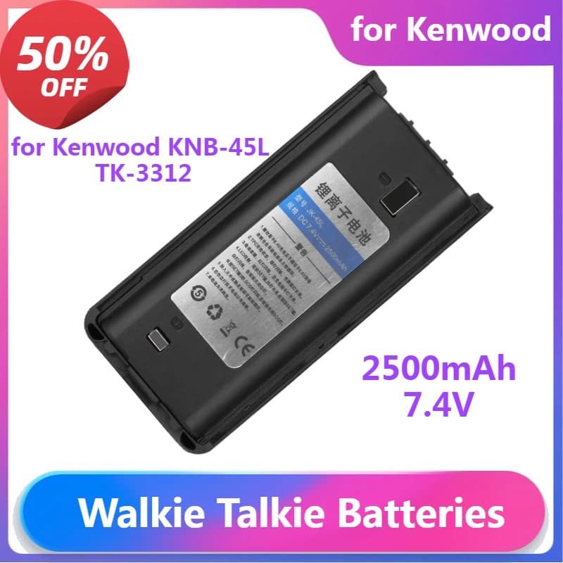 Batterie Walkie Talkie KNB-45L per Kenwood TK-3312 TK-2200 TK-2207 TK-2312 TK-3200 TK-2202L Batteria radio 2500mAh