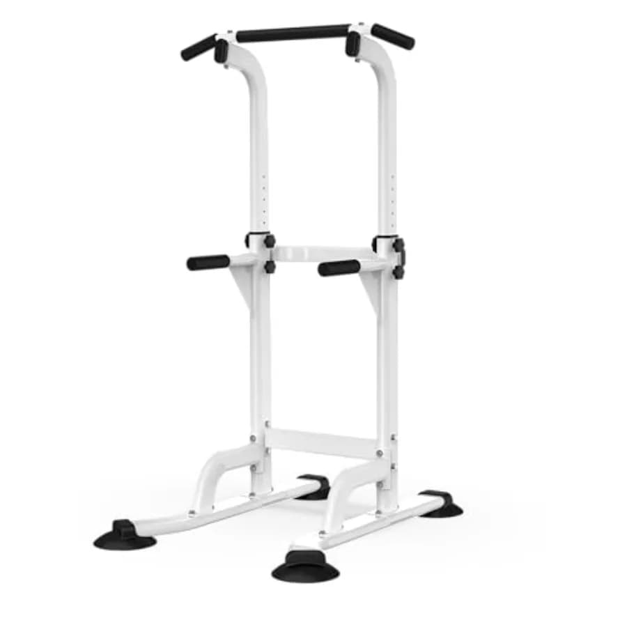 Power Tower with Traction Bar and Dip Station, Multifunctional Home Strength Training Equipment, Height Adjustable