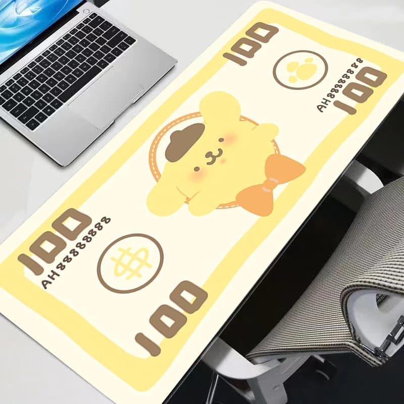 Tappetino per mouse per tastiera Computer Varmilo 90x40 cm Pompompurin Accessori da gioco Anime Tappetino da gioco da tavolo Tappetino da scrivania Tappetino morbido per ufficio