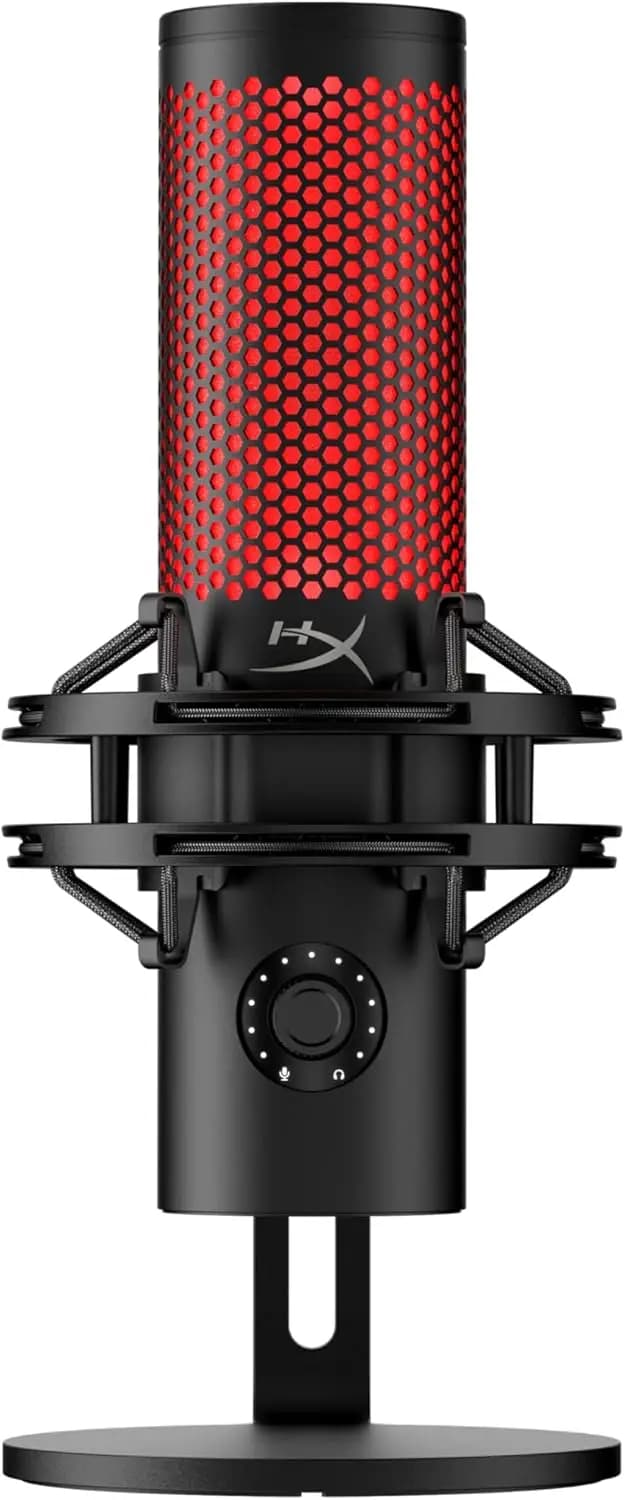 USB Microphone from Gaming with LED Lights, Anti-shocket support, Integrated Controls for Streaming and Podcasting on PC, Mac, PS5, PS4 - Black