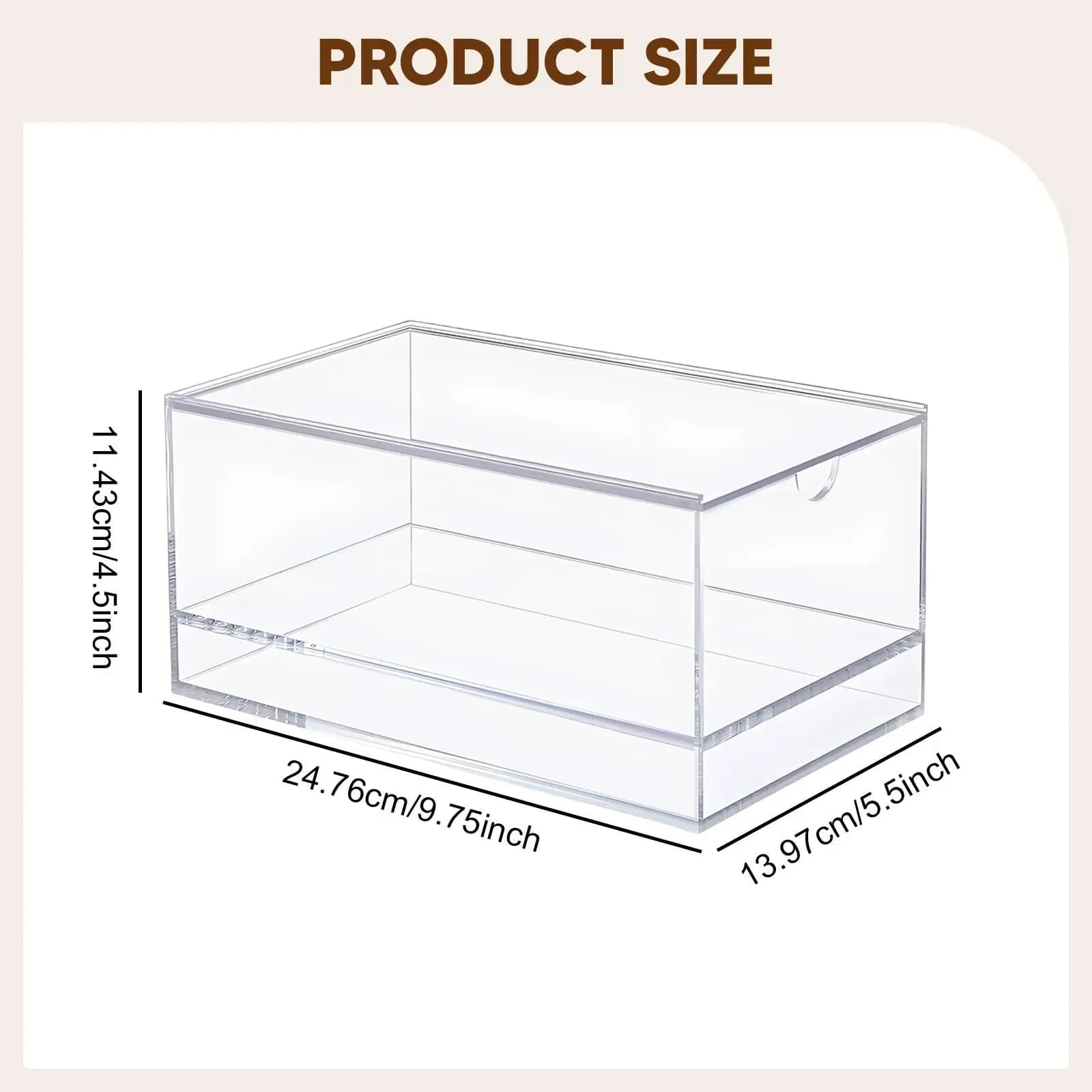 Empty Acrylic Mahjong Case Clear Organizer Storage Container for American Mahjong Tiles and Business Cards Collecting