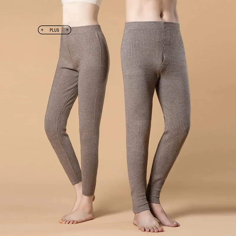 Pantaloni Termici 100% Cashmere per Uomo, Caldi per l'Inverno, Slim Fit, in Maglia, Leggings Caldi per Donna