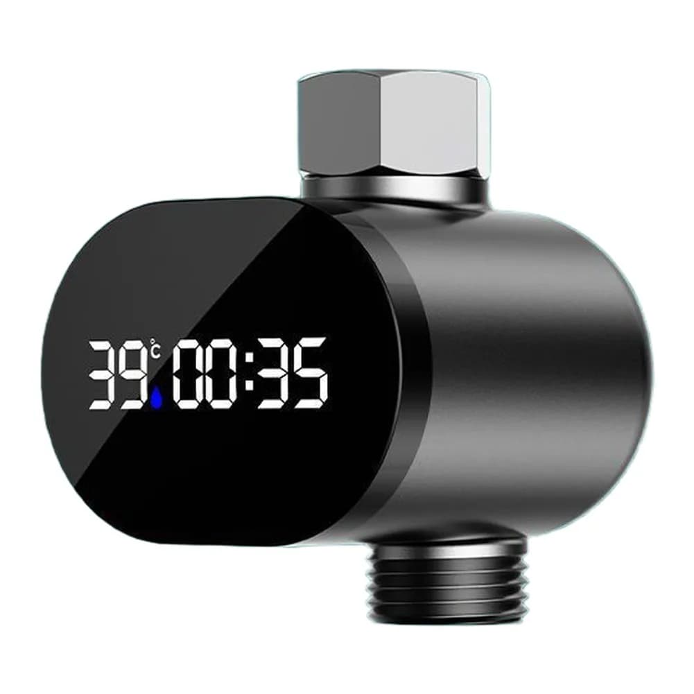 LED Digital Shower Temperature Display With Water Flow Power Generation Water Thermometer Bathing Temperature Meter
