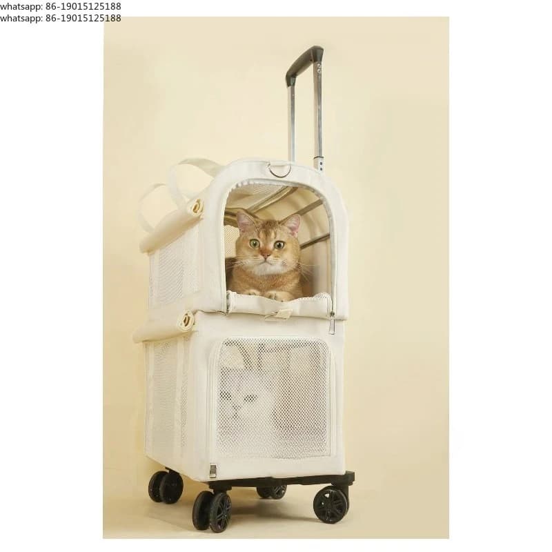 Trasportino Pieghevole per Cani e Gatti, Zaino Grande a Doppio Strato per Gatti, Borsa da Viaggio Staccabile per Cani, Borsa Traspirante Portatile per il Trasporto di Animali Domestici