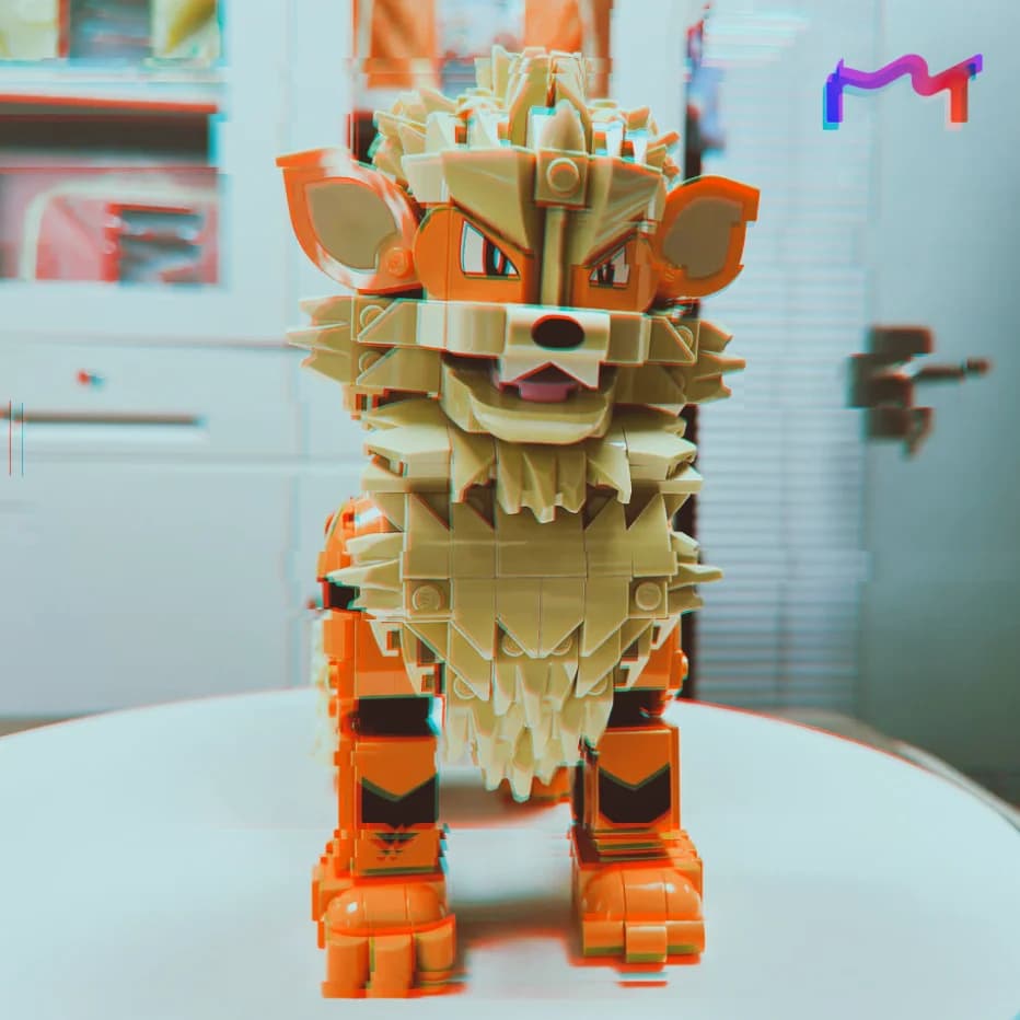 2026 New 1190pcs Elf Orange Hound Fire Puppy Monster Wind Speed Dog 3D Animal Character Model Building Block Toys Birthday Gifts