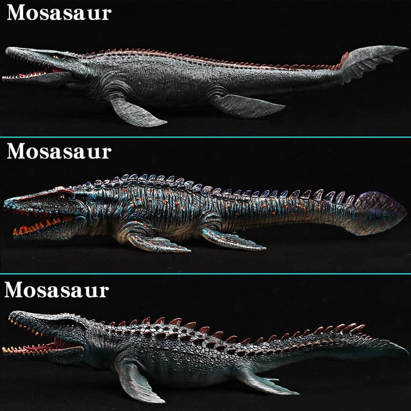 Modellino di Dinosauro Oceanico Preistorico - Mosasaurus e Liopleurodon, Collezione di Animali Marini Antichi, Giocattolo per Bambini