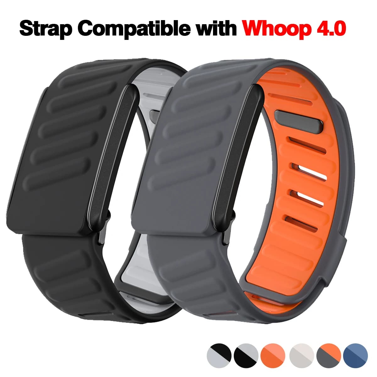 Cinturino da polso WHOOP SportFlex in silicone morbido al tatto, cinturino regolabile impermeabile e resistente al sudore, compatibile 4.0