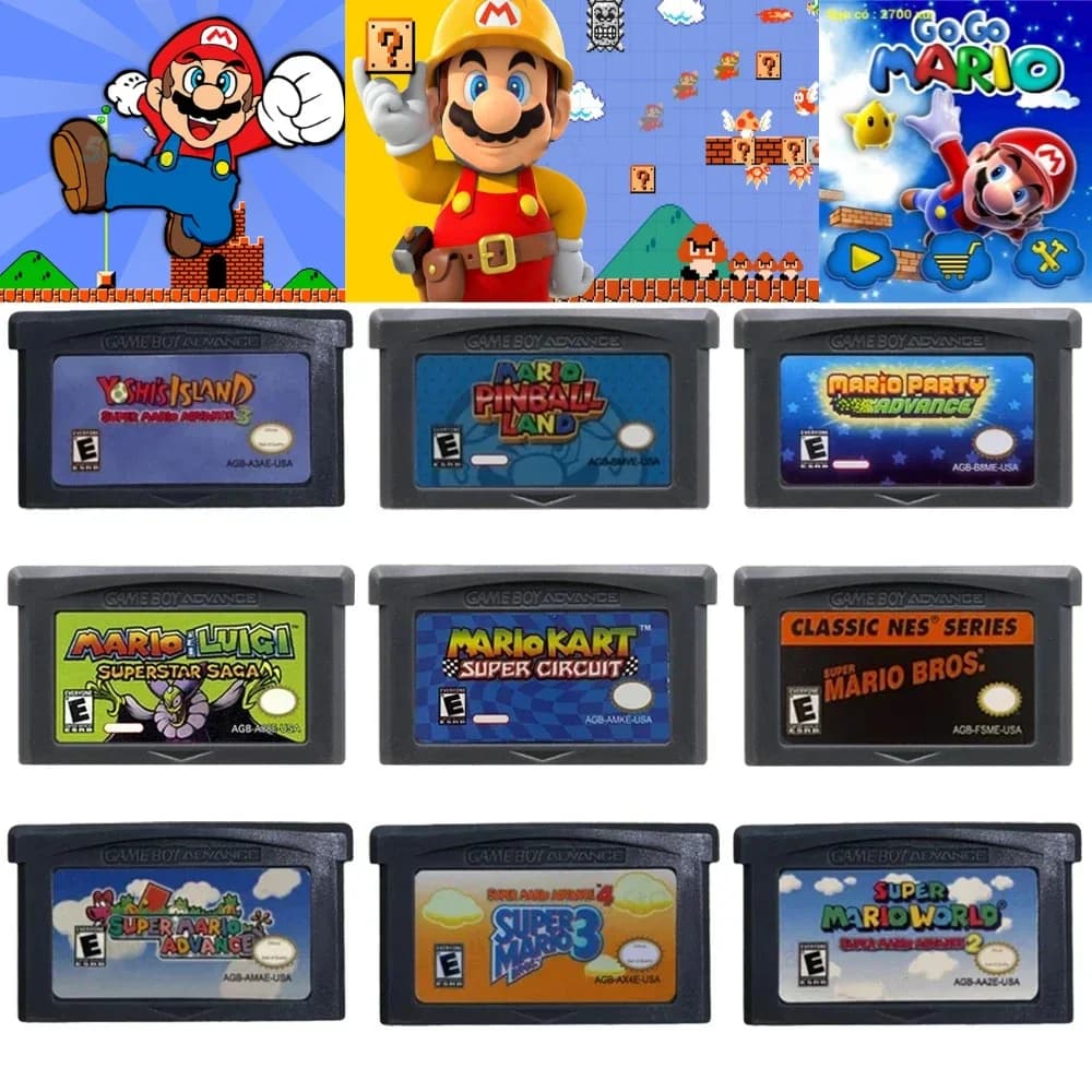Cartuccia di gioco GBA Scheda console per videogiochi a 32 bit Super Advance Super Bros Kart per GBA