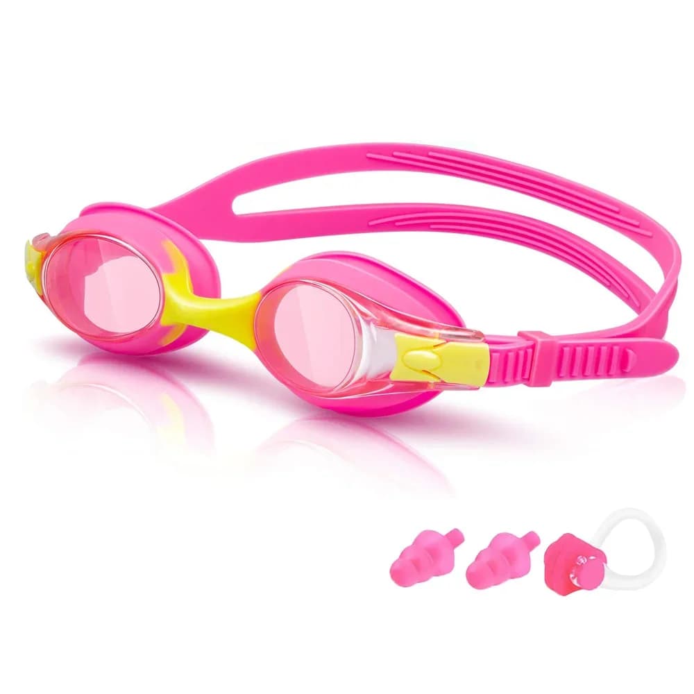 QYQ swimming glasses for children 3-14 years anti-fog 100% UV adjustable stagnated transparent image