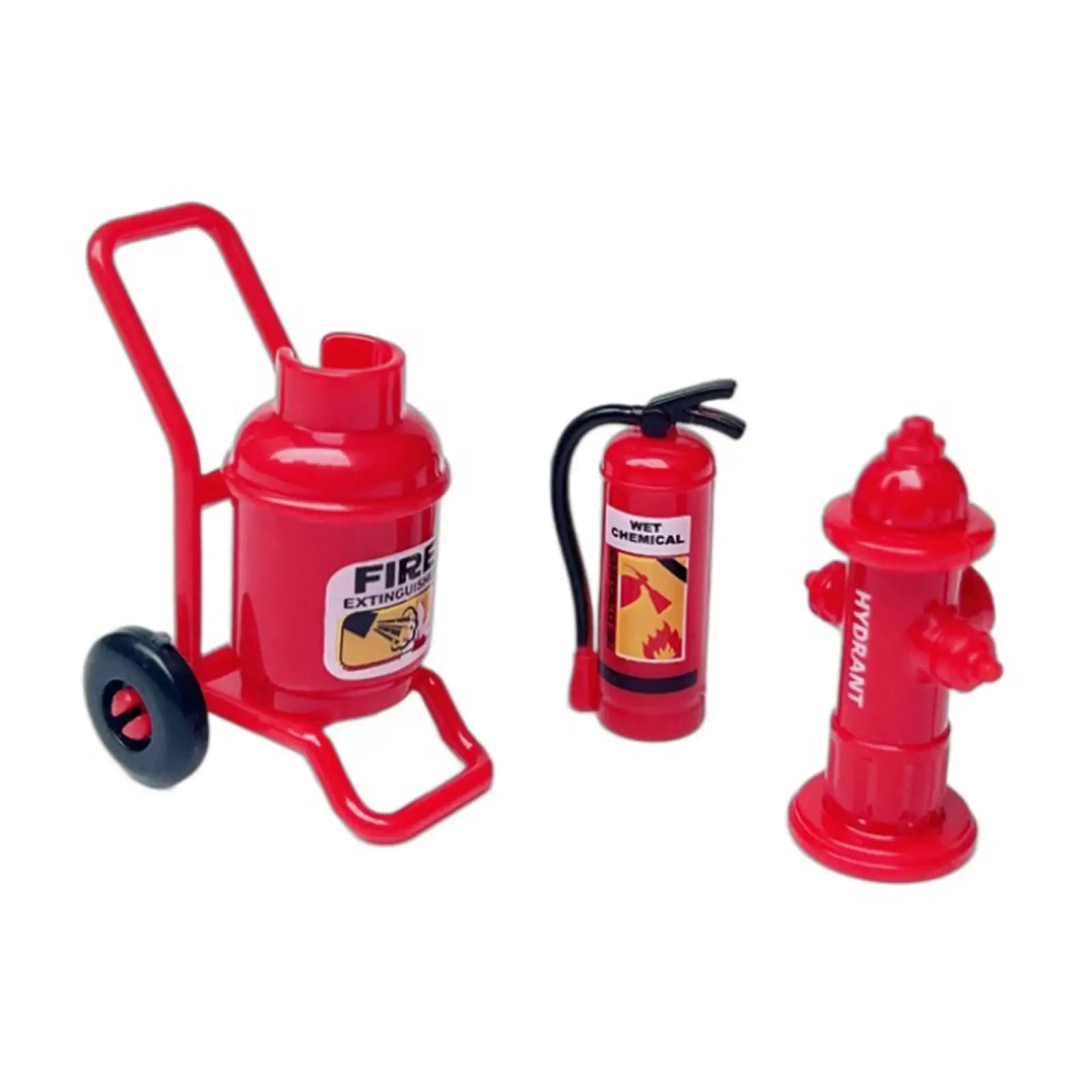 Mini Miniature Toys 1 12 Dollhouse Extinguisher Plastic Red Fire Hydrant Simulation Trolley for Mini Things Miniature