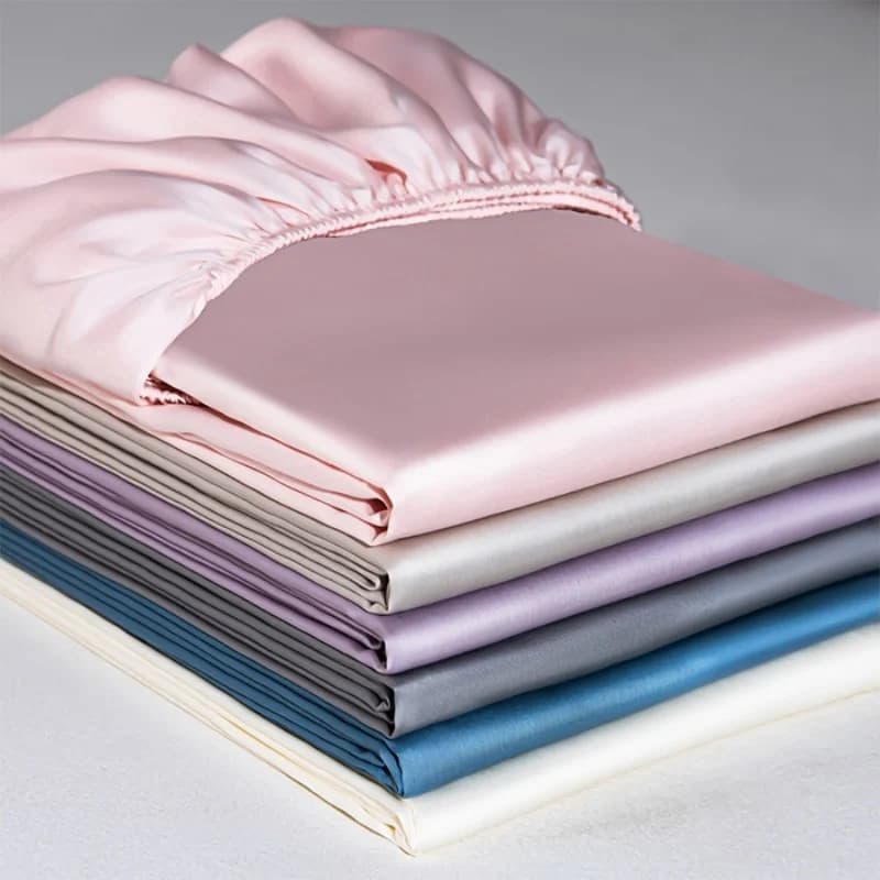 1pc Silky Lyocell Fitted Sheet with Deep Pocket Light Pink Breathable Cooling Summer Bed Sheet for Hot Sleeper Home 180*200 cm
