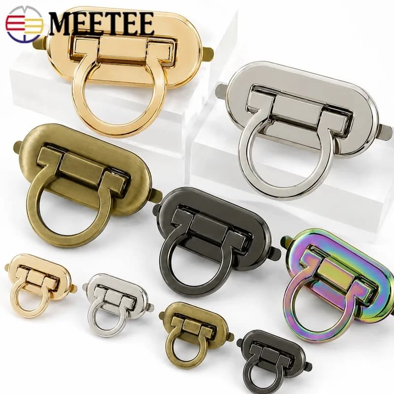 2/5Pcs 30x15/42x20mm Oval Bag Lock Buckle Metal Twist Turn Clasp Handbag Closure Snap Purse Replacement DIY Hardware Accessories