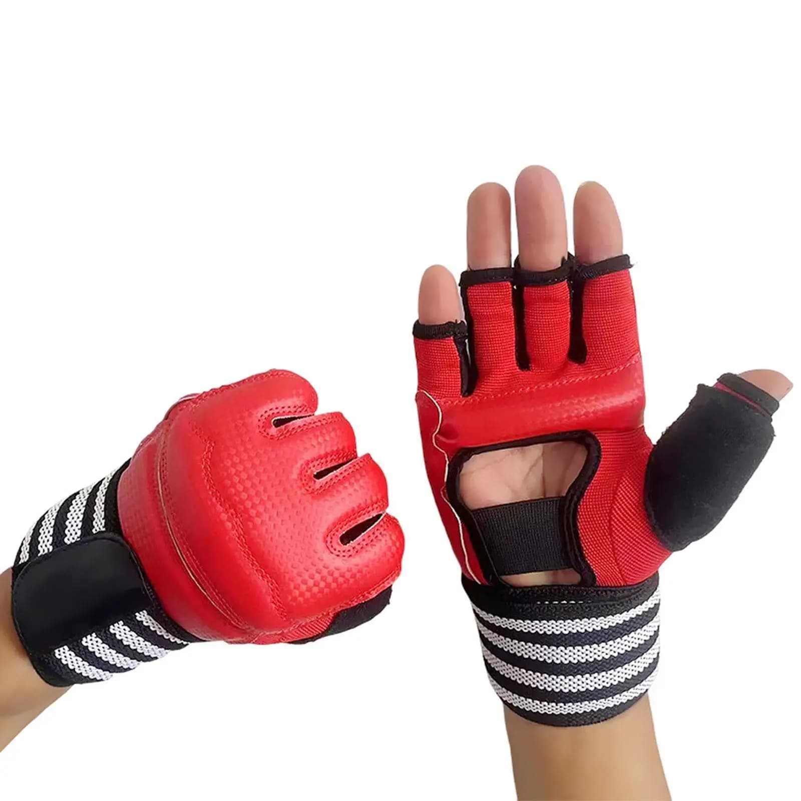 Training Gloves Lightweight and Convenient Boxes with Palm Cavo, PU Leather Sparring Gloves for Adults, Martial Arts Gym Equipment