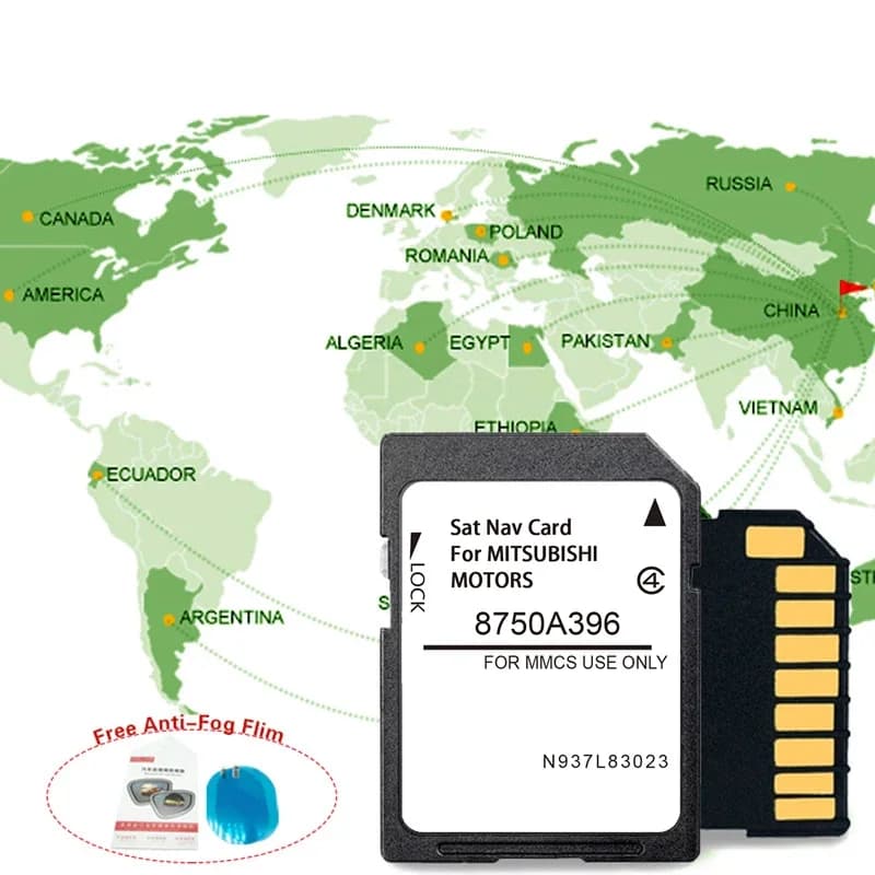 Nuovissima Scheda di Navigazione SD 2024 per Mitsubishi Outlander Pajero ASX Lancer Europa UK con GPS e Pellicola Antiappannamento Gratuita