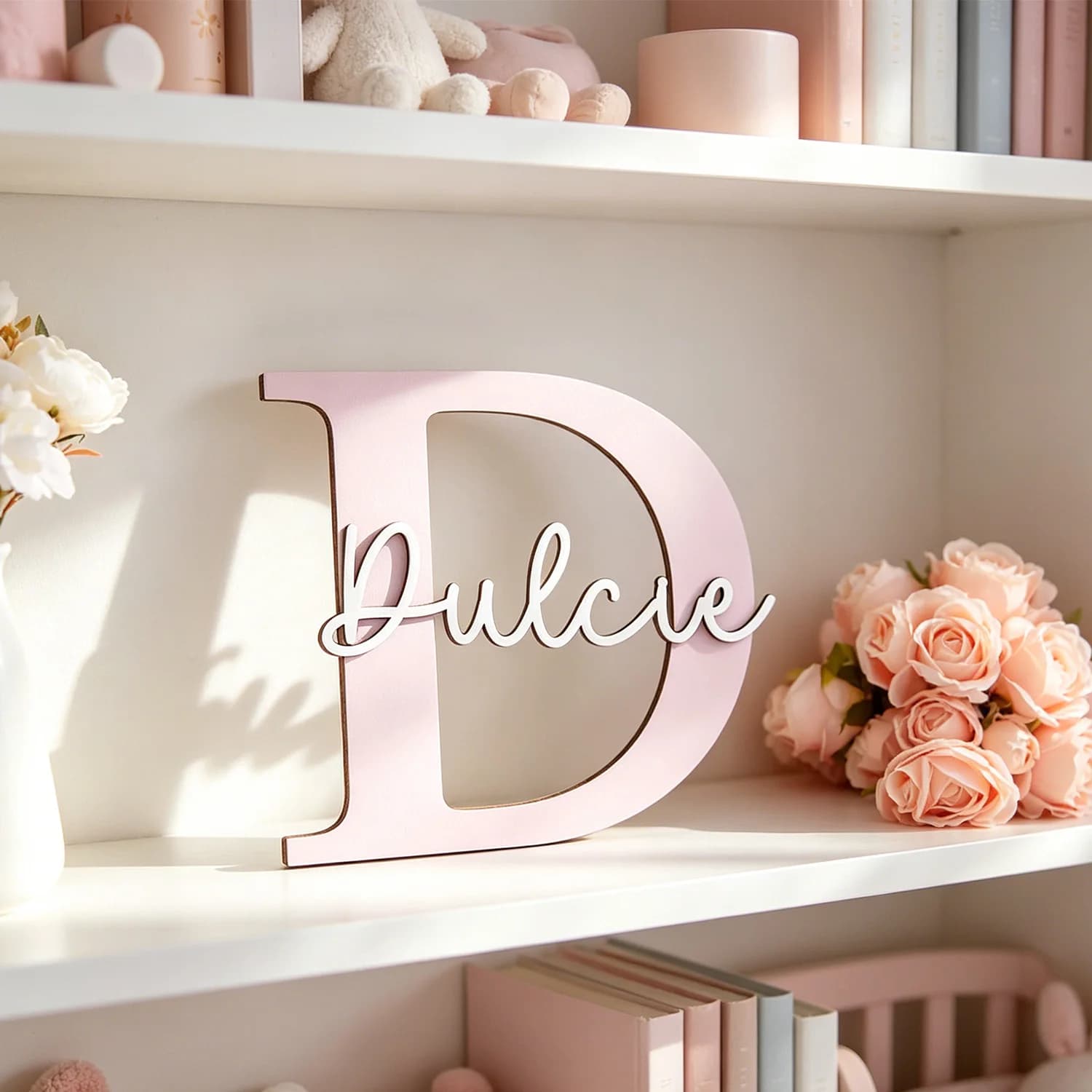1pc Wooden Double-layer Letter Door Sign, Customizable Name, Personalized Decoration Gift, Home Wall Decoration