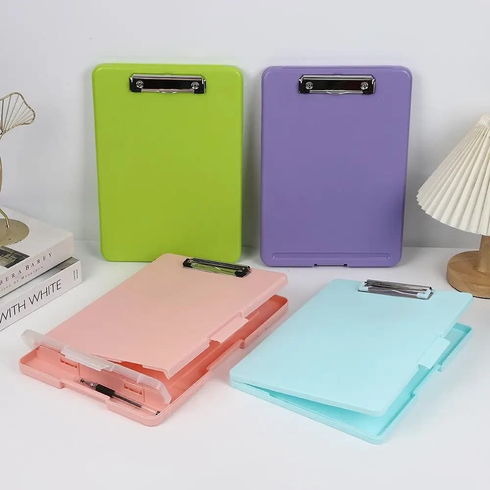 A4 Office Folder Board Multi-functional with Pen Slot Writing Board Sturdy Multicolor Document Manager Writing Pads Storage