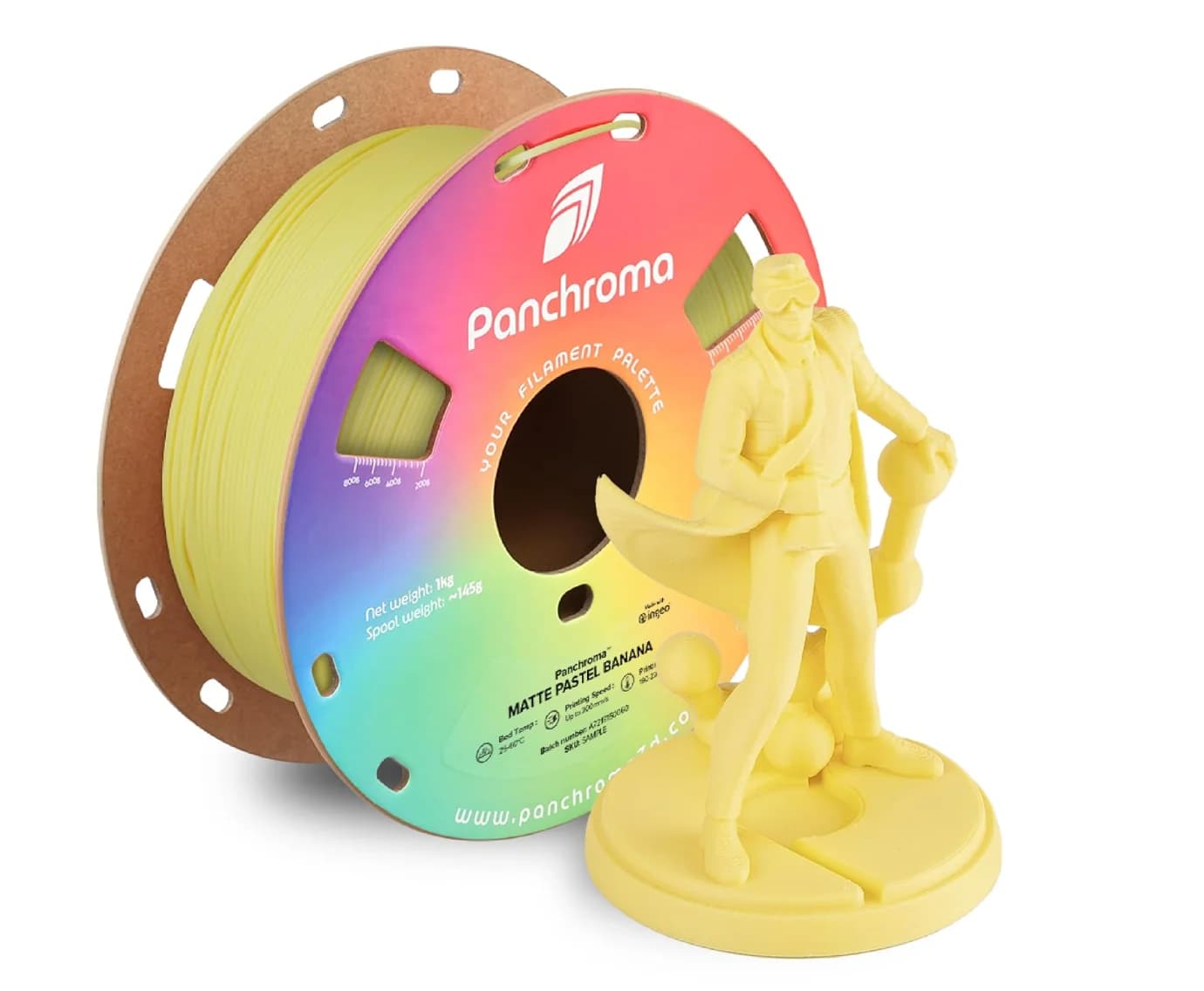Filament PLA Opaco Polymaker Panchroma, Banana Pastello 1.75mm 1kg for 3D Printing Compatible with the Most FDM Printers