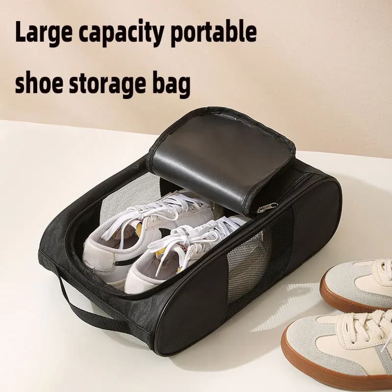 Lightweight Portable Oxford Cloth Shoe Bag Breathable Dustproof Handbag for Golf Football Tennis Shoes Storage Organizer