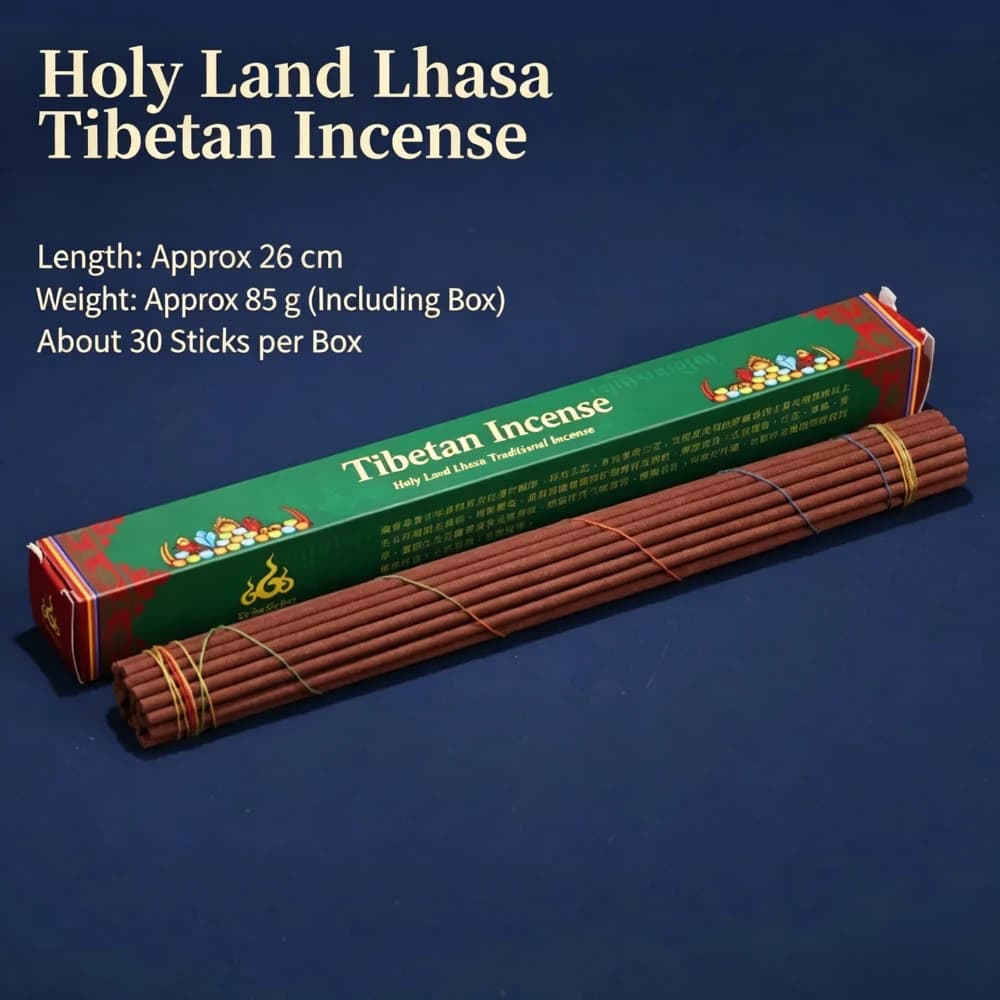 Natural Handmade Tibetan Sandalwood Incense Sticks Smoke Offering Horizontal Incense for Buddha Manjushri Wealth God Meditation