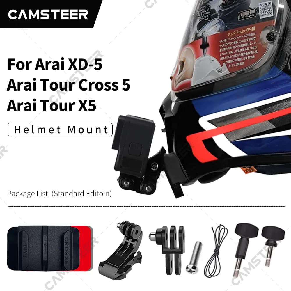 Arai XD 5 / Tour Cross 5 / Tour X5 Supporto per casco personalizzato per GoPro12 11 10 Insta360 Ace pro X4 X3 DJI Action 3/4 Camera