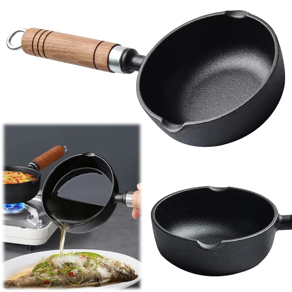 Padella Universale in Ghisa da 11/13cm per Bistecche, Burro e Alimenti, Antiaderente per Fornelli a Gas e a Induzione