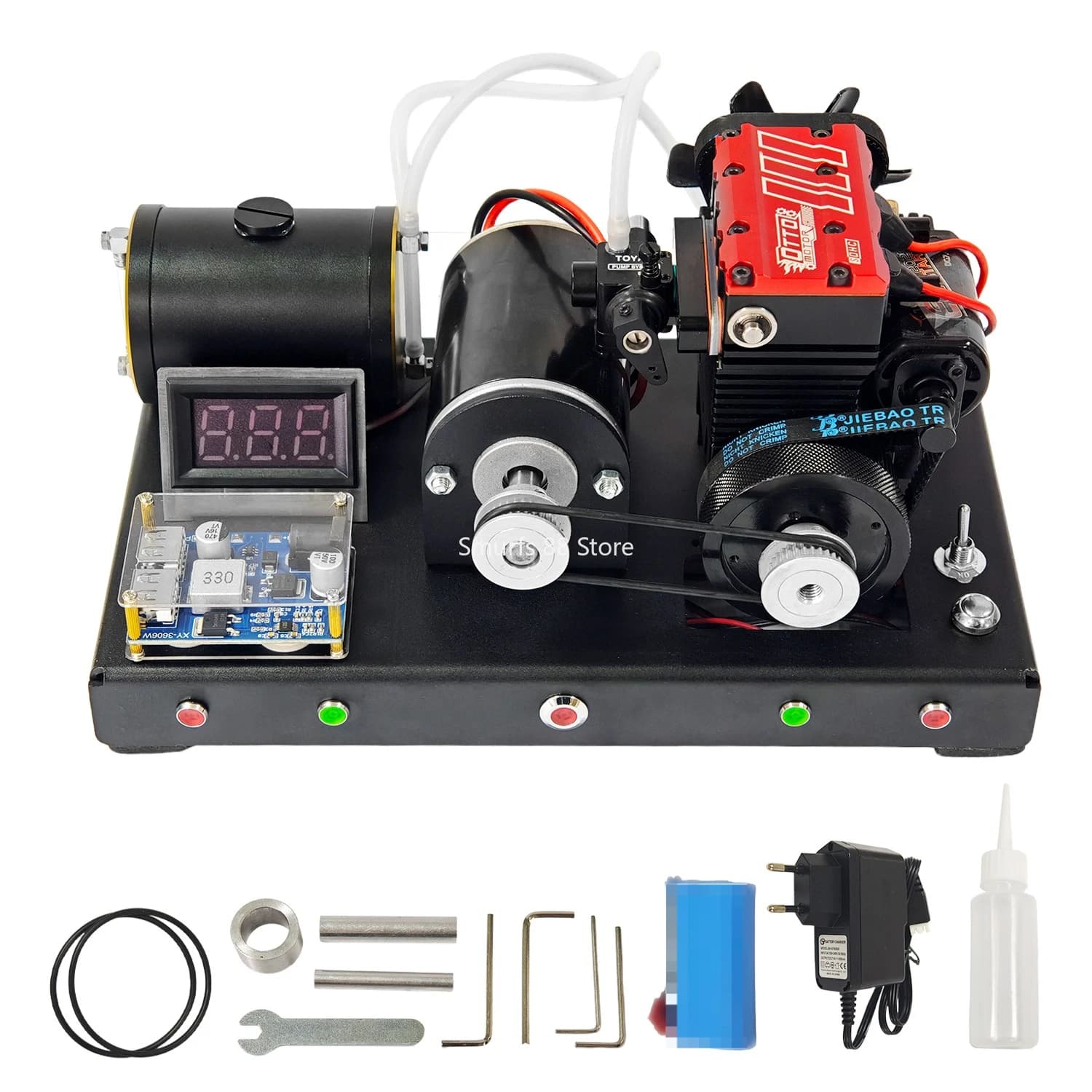 TOYAN FS L200AC Modello di motore con base di avviamento in metallo Prodotto finito 7cc In linea a due cilindri Modello di motore a quattro tempi Giocattoli