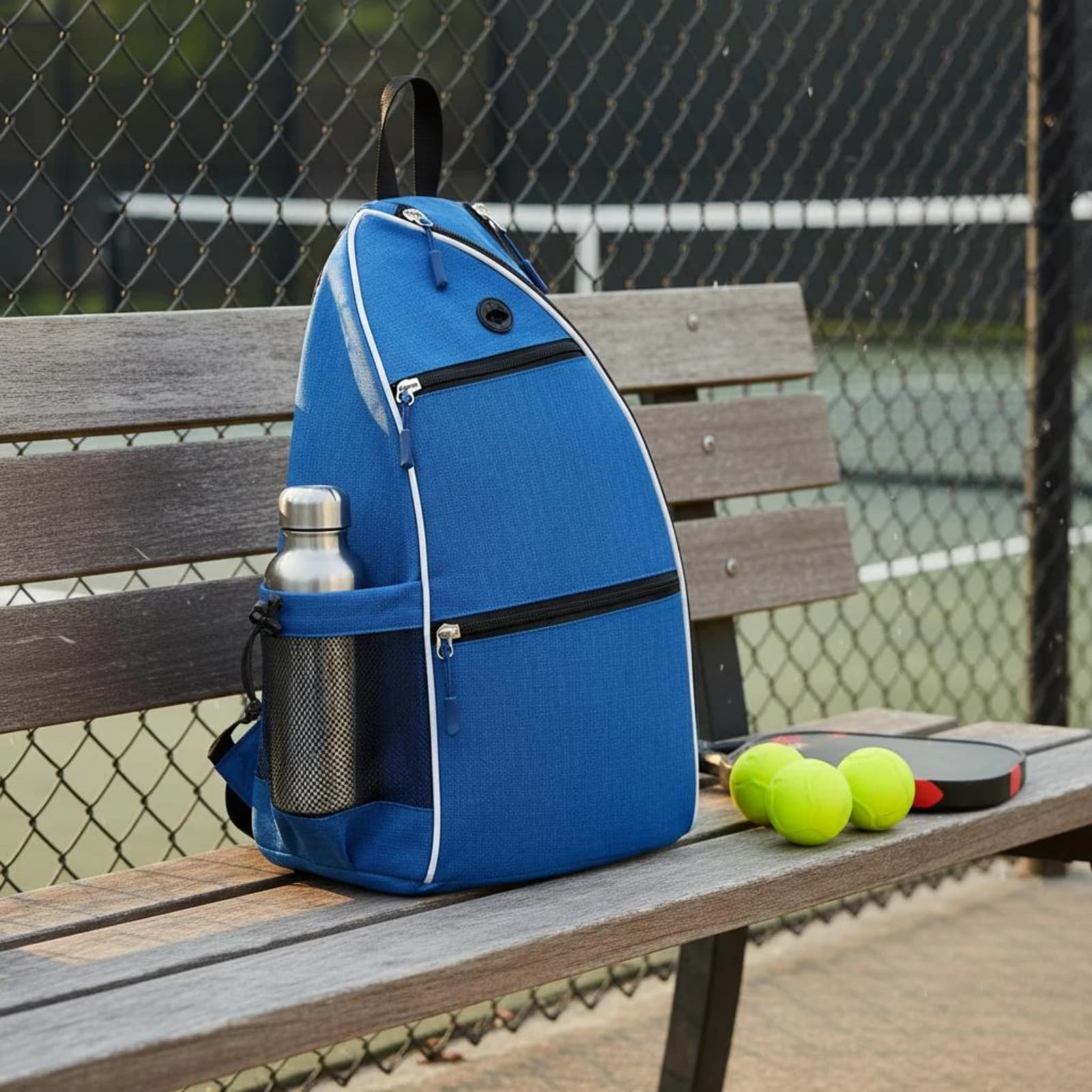 Zaino da Pickleball a Doppia Tracolla, Borsa Sportiva con Coulisse per Tennis, Leggero e Traspirante per Attrezzatura Atletica