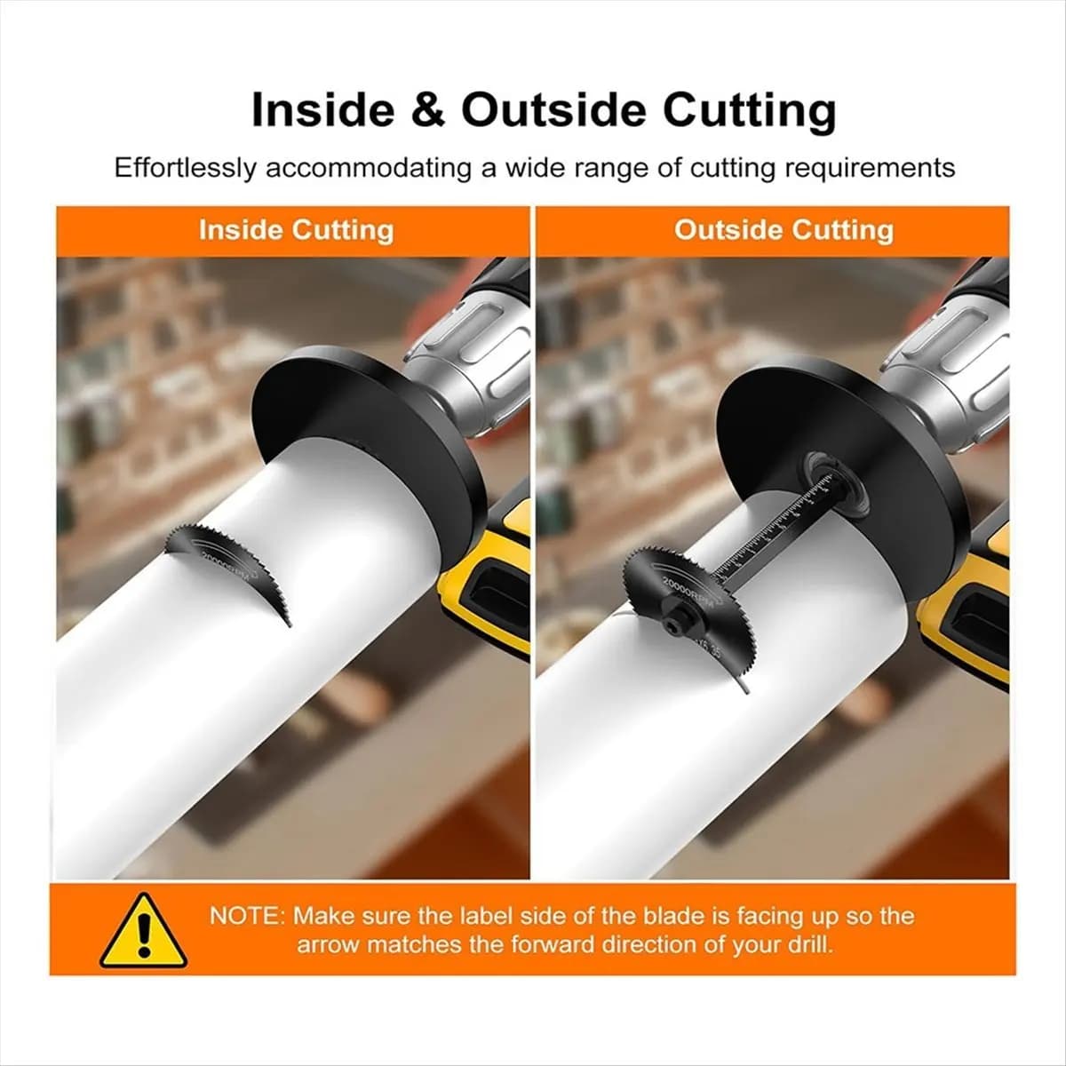 【TODAY-BUY】PVC Pipe Inner Pipe Cutter, Scaled Cutting Tool Set - Adjustable Depth Gauge, 6 Black Blades,10.16 Inch Black Hex Han