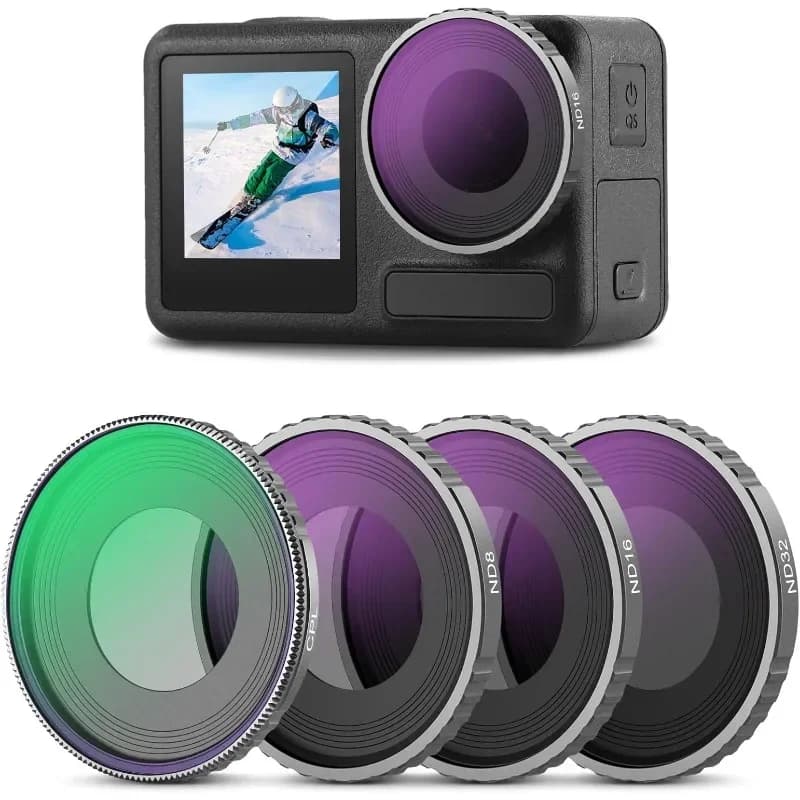 4 Pack ND8 ND16 ND32 CPL Polarizer Neutral Density Filters Kit Action Camera Lens Accessories for DJI Osmo Action 5Pro/4/3