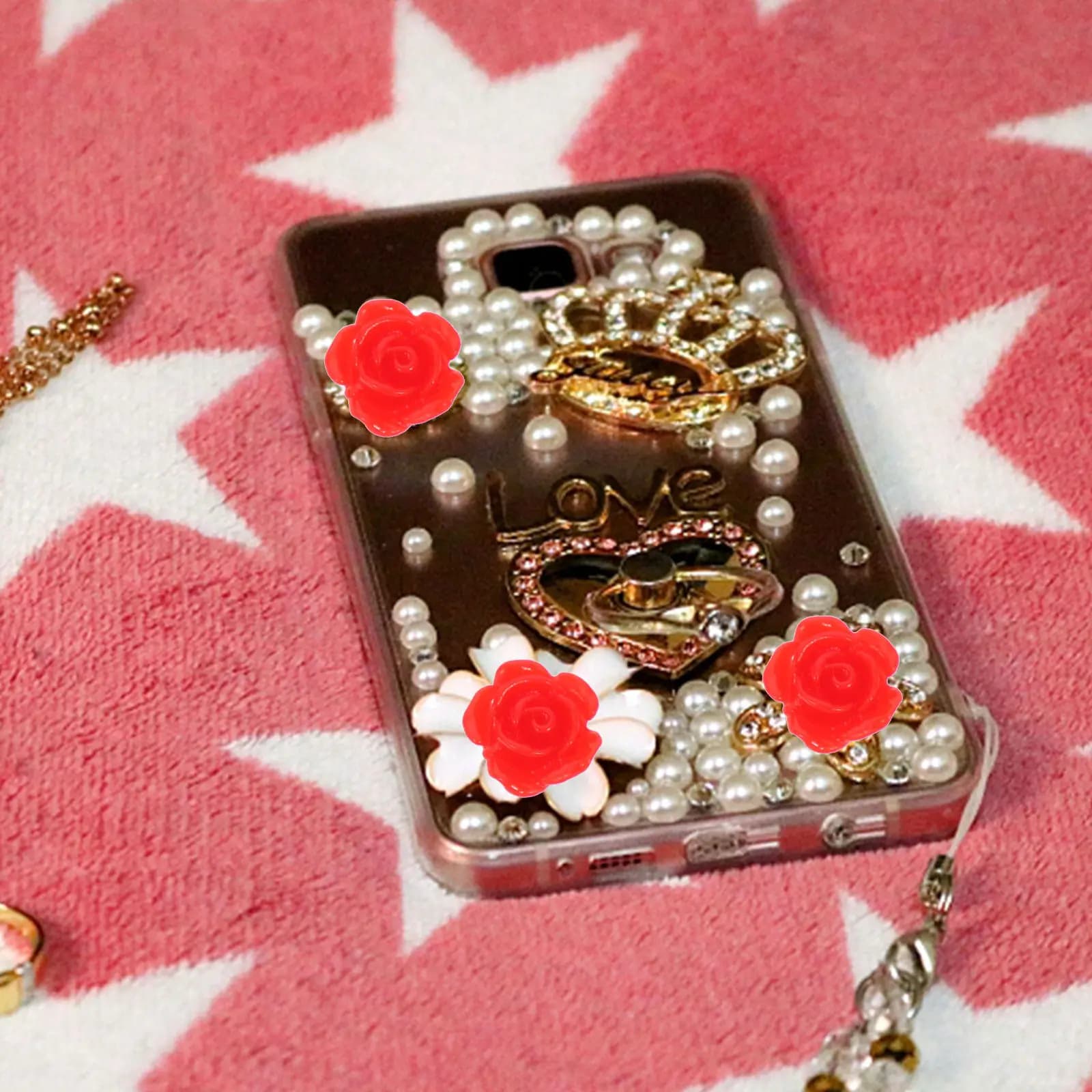 50 Pezzi Decorazioni in Resina a Forma di Rosa, Accessori Squisiti per Nail Art e Gioielli Fai-da-Te, Piccoli Elementi Decorativi Vivaci per Cover di Telefoni