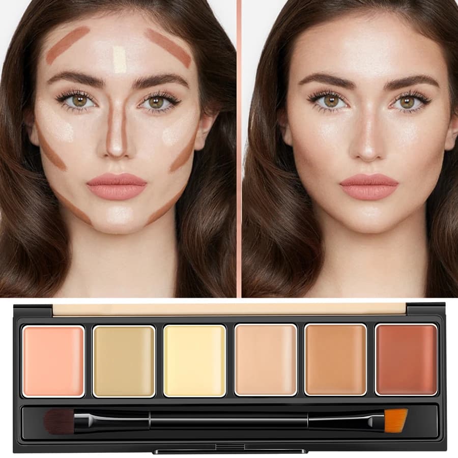 Palette Concearler a 6 colori crema Texture copre segni di dolore occhiaie trucco viso multifunzione duraturo illuminare il viso cosmetico