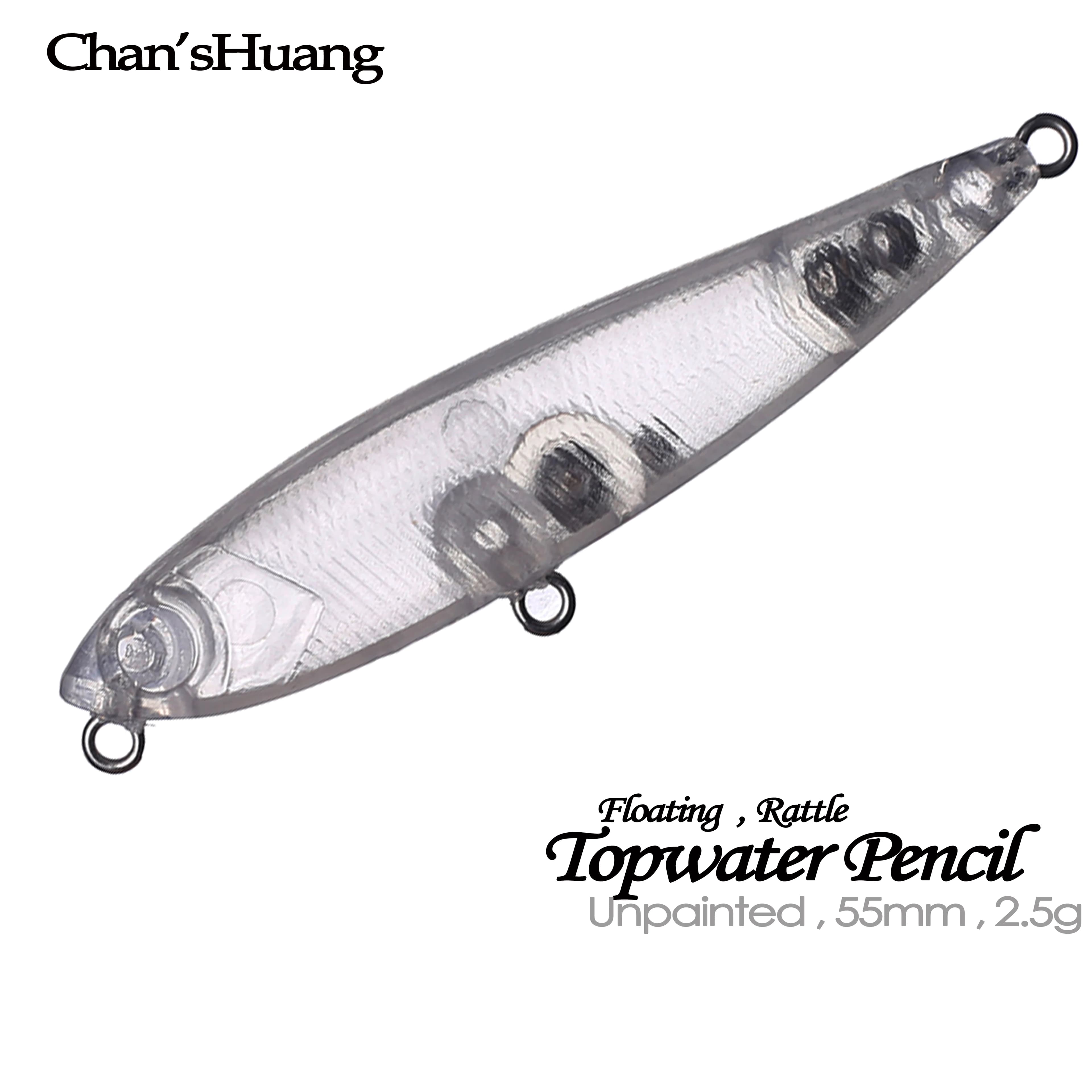 Chan'sHuang 30PCS Non Verniciato Spazi Vuoti Esca 5.5cm 2.4g Galleggiante Sonaglio Topwater Piccolo Matita FAI DA TE Fatti A Mano Richiamo di Pesca Artificiale