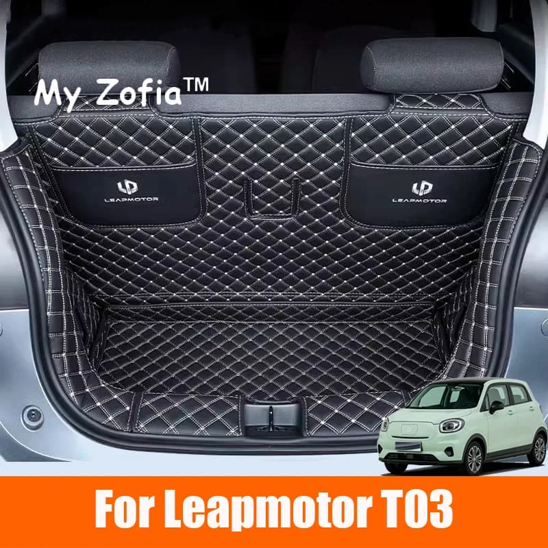 Per Leapmotor T03 2023 2024 2025 Baule di un'auto Vassoio Impermeabile Cargo Anti-Slip Boot Pavimento Posteriore Tronco Zerbino Pad di Stoccaggio Accessori