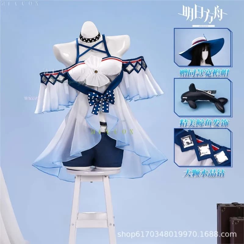 Halloween Skadi Costume da bagno Costume cosplay Parrucca Gioco Arknights Top Pantaloncini Cappello Abbigliamento 2025 Carnevale Outift