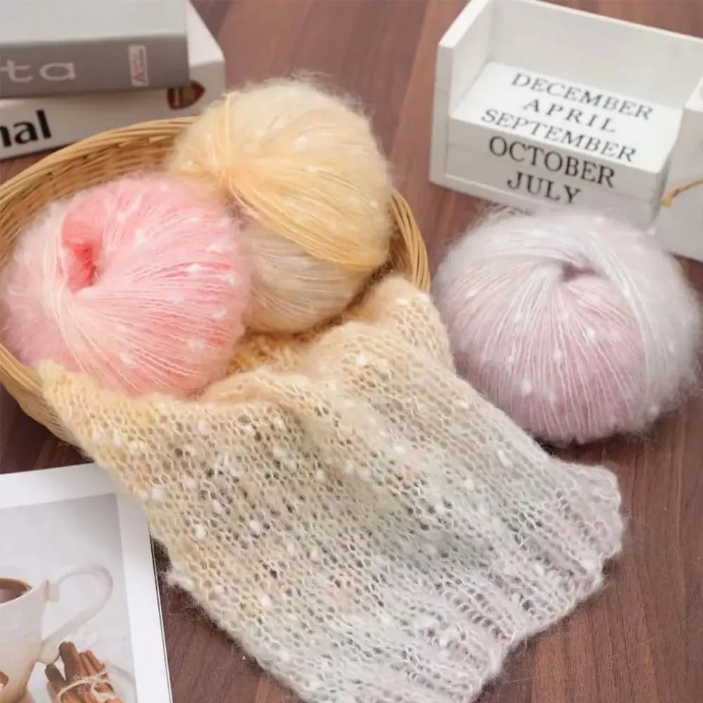 50g Fur Yarn Super Soft Colorful Mohair Yarn DIY Fluffy Knitting Yarn for Making Sweaters Shawls Blankets Handicrafts