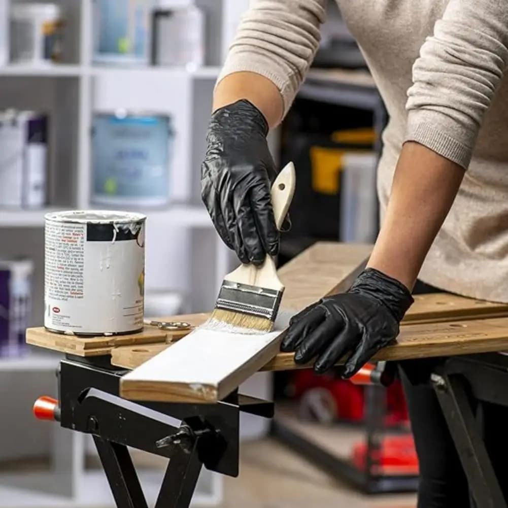 Confezione da 100 guanti monouso in nitrile nero per la sicurezza sul lavoro, strumenti per la pulizia della casa, guanti da giardinaggio, strumenti da cucina, tatuaggi