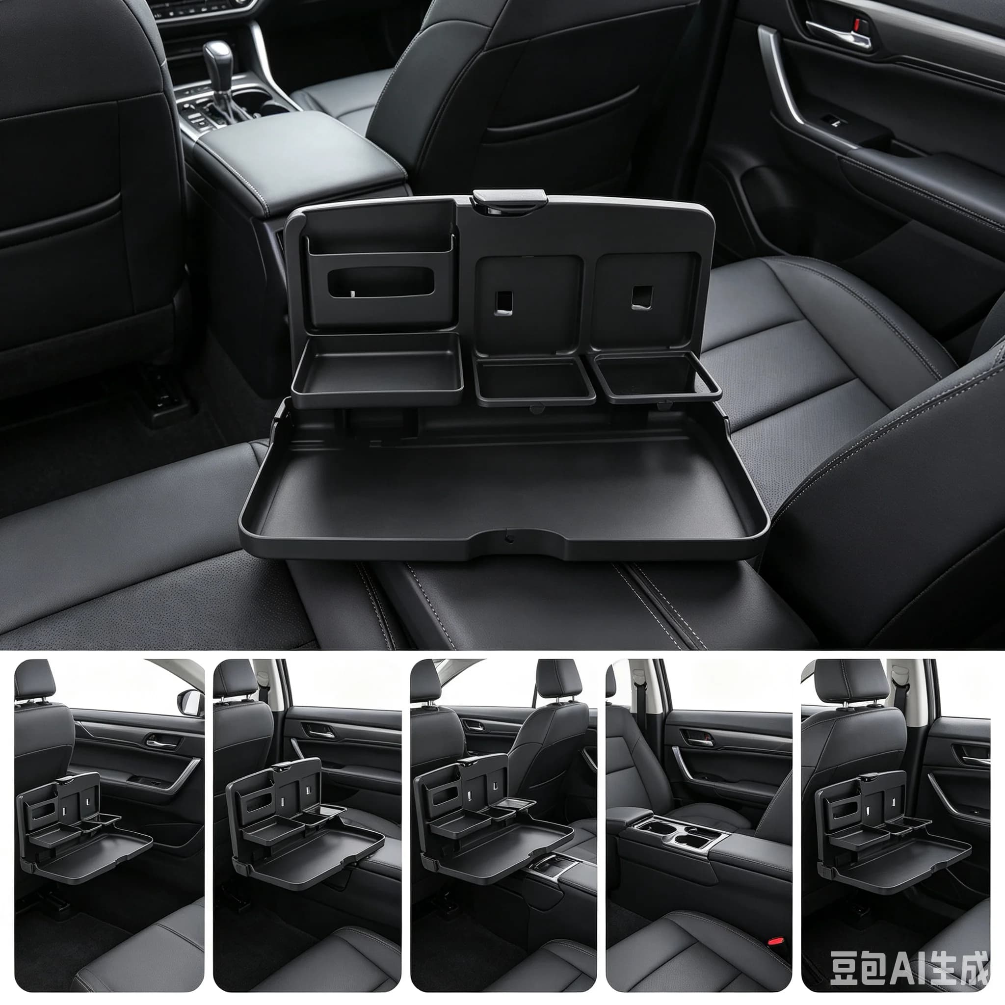 35x19x21cm Car Back Seat Folding Table Drink Food Cup Tray Holder Stand Desk Laptop Dinning Organiser