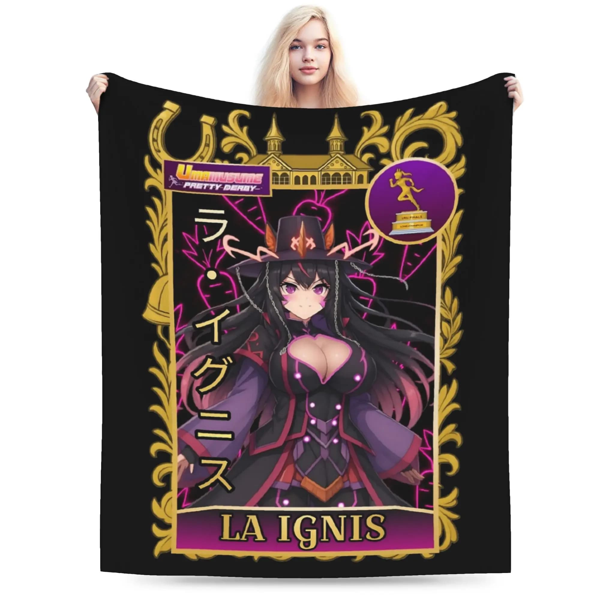 La Ignis Uma Musume Anime Blankets Flannel Spring/Autumn Breathable Super Warm Throw Blanket for Bedding Couch Bedspread