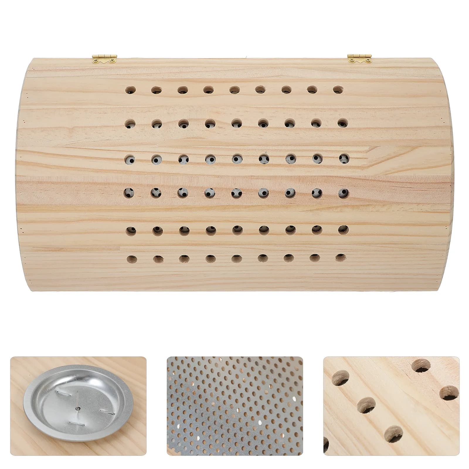 Daily Use Moxibustion Pillow Wooden Lumbar Pillow Ergonomic Waist Support for Side Back Sleepers Prevents Lumbar Strain Reusable