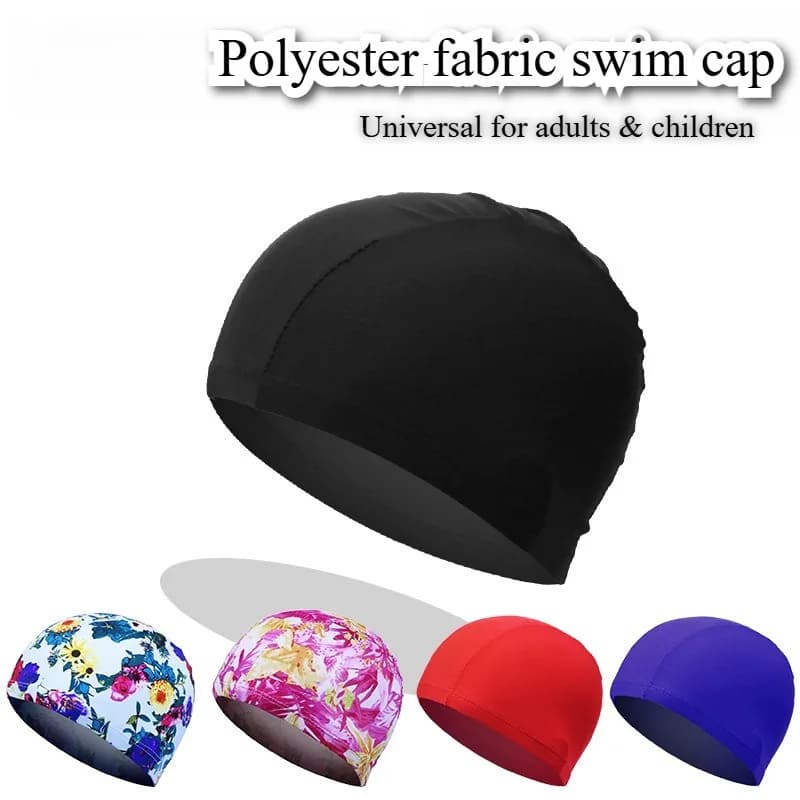 Cuffia da nuoto estiva sottile per bambini adulti Protezione per le orecchie in nylon elastico Capelli lunghi Cappello da piscina Cuffia da bagno ultrasottile