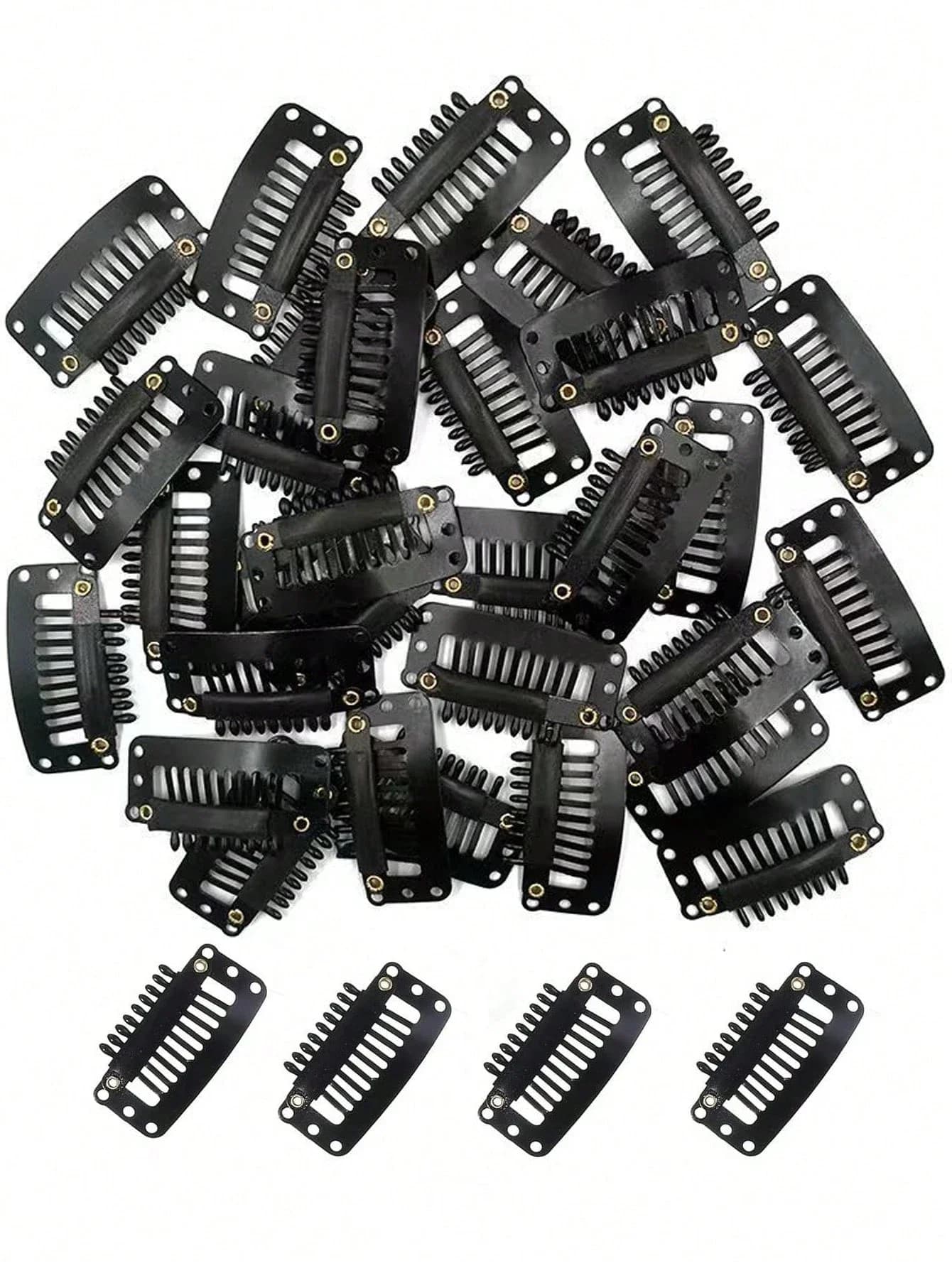 40 fermagli per capelli a forma di U per extension, parrucche, fermagli a scatto fai da te, accessori per capelli neri