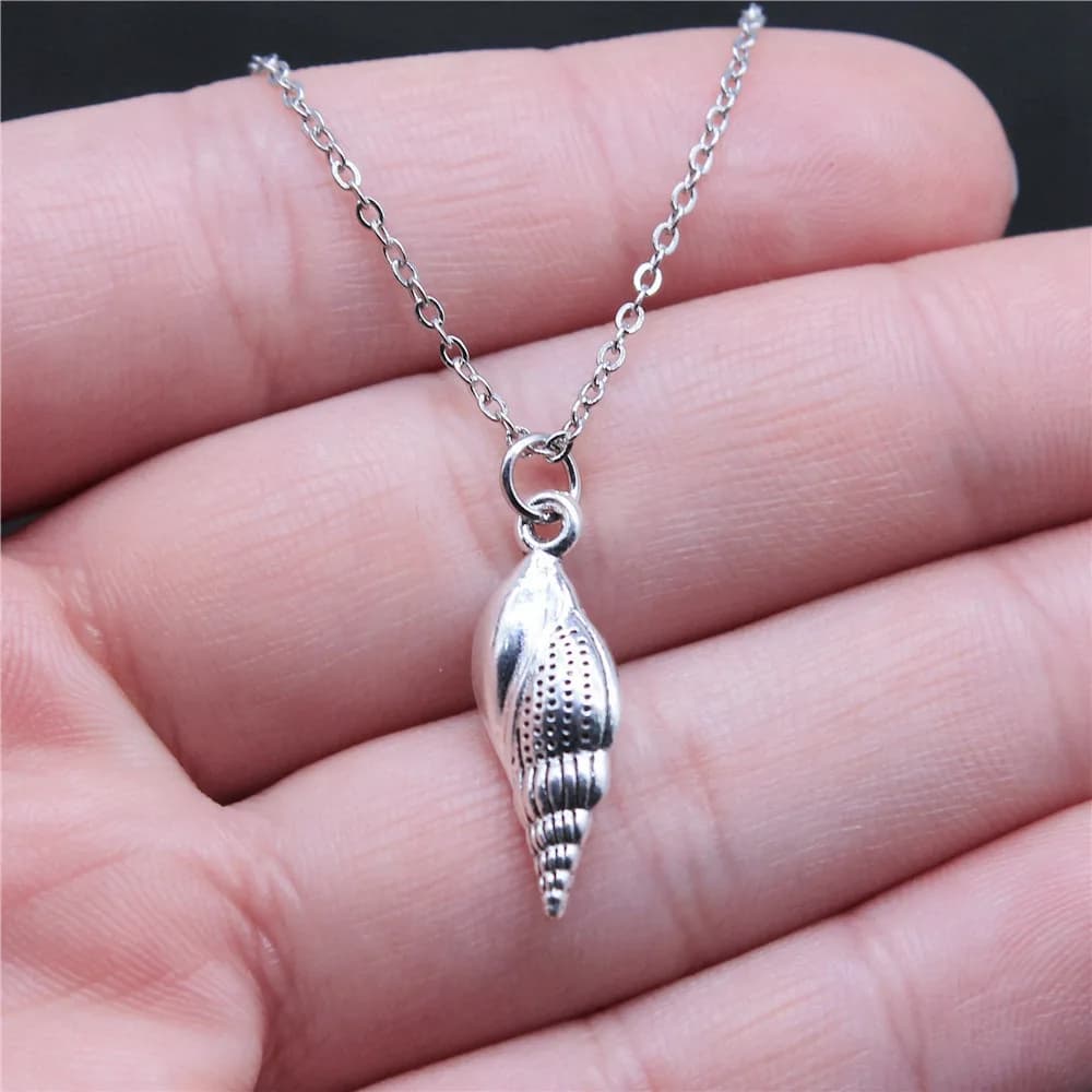 Marine Conch Ocean Sea Creature Pendant Necklace Beach Summer Jewelry Gift