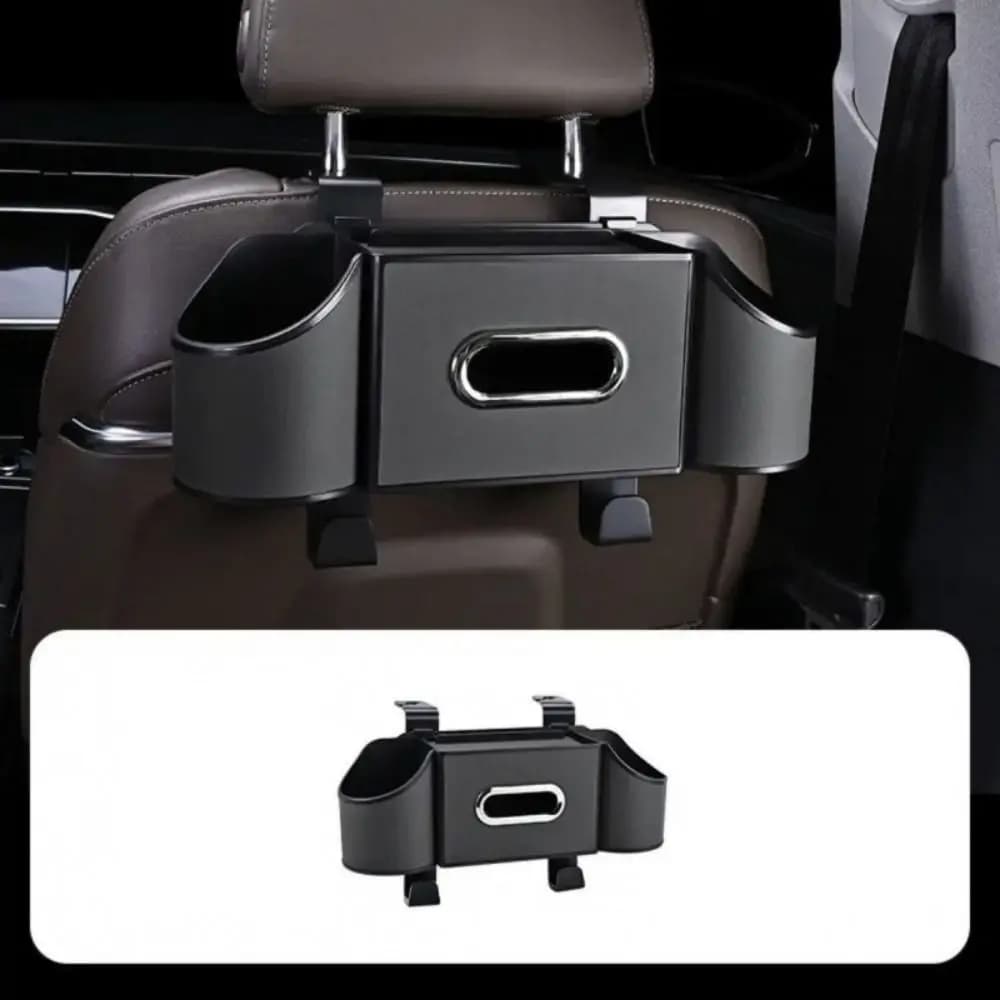 Organizer per sedile posteriore per auto in stile sospeso Portabicchieri Scatola portaoggetti per sedile posteriore antiscivolo Scatola per fazzoletti per veicoli in ABS universale per interni auto