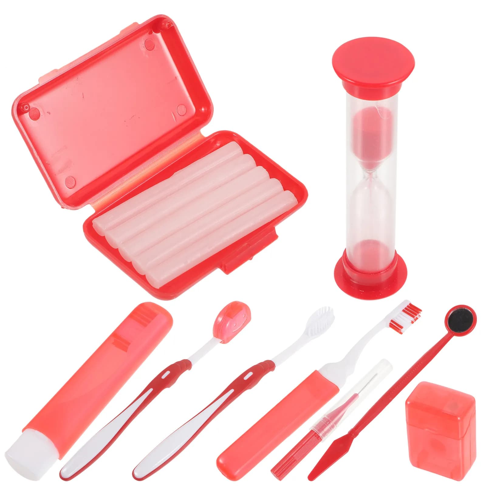 Kit per l'igiene orale 1Set, kit per la cura dei denti ortodontici, custodia da trasporto, strumenti per la pulizia dentale, spazzolino ortodontico, filo interdentale, spazzolino interdentale.