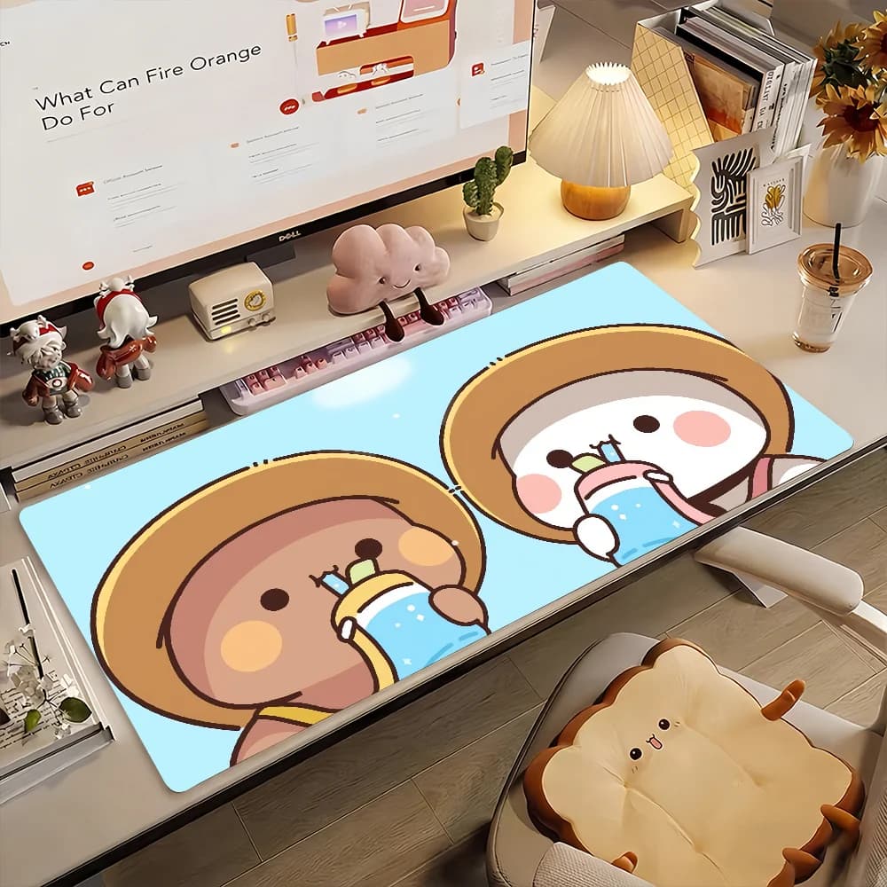 Simpatico tappetino per mouse con cartoni animati Bubu Dudu, tappetino per computer antiscivolo in gomma per giocatori, decorazione per scrivania, tappetino per laptop, ufficio, grande