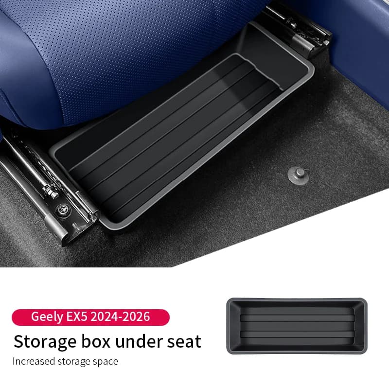 Scatola portaoggetti sotto il sedile per Geely EX5 2024 2025 2026, in ABS, impermeabile, resistente ai graffi e all'usura, accessori auto